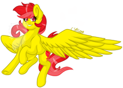 Size: 1505x1080 | Tagged: safe, artist:silentwolf-oficial, derpibooru import, oc, oc only, pegasus, pony, flying, signature, simple background, smiling, solo, transparent background, underhoof