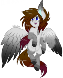 Size: 1080x1342 | Tagged: safe, artist:silentwolf-oficial, derpibooru import, oc, oc only, pegasus, pony, colored hooves, ear fluff, flying, open mouth, pegasus oc, signature, simple background, solo, transparent background, wings