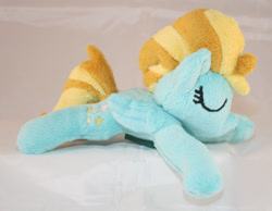 Size: 2664x2068 | Tagged: safe, artist:bastler, derpibooru exclusive, derpibooru import, lightning dust, pegasus, pony, eyes closed, female, irl, mare, photo, plushie, sleeping, solo