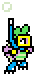 Size: 38x76 | Tagged: safe, artist:color anon, spike, dragon, animated, pixel art, solo, swimming