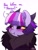 Size: 1500x2000 | Tagged: safe, artist:riukime, derpibooru import, oc, oc:jinx, hybrid, blushing, interspecies offspring, offspring, parent:discord, parent:twilight sparkle, parents:discolight, peasant, simple background, white background