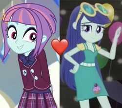 Size: 706x624 | Tagged: safe, derpibooru import, screencap, blueberry cake, sunny flare, dance magic, equestria girls, shake your tail, spoiler:eqg specials, shipping, shipping domino, sunnycake