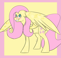 Size: 1473x1397 | Tagged: safe, artist:toptian, derpibooru import, fluttershy, pegasus, pony, abstract background, blushing, female, mare, solo