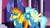 Size: 1280x720 | Tagged: safe, derpibooru import, screencap, misty fly, spitfire, pegasus, pony, rarity investigates, clothes, eyes closed, female, mare, spread wings, uniform, wings, wonderbolts uniform