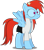 Size: 1280x1466 | Tagged: safe, derpibooru import, rainbow dash, pegasus, pony, clothes, crossover, female, glasses, johnny test, lab coat, simple background, solo, susan test, transparent background