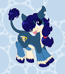 Size: 2676x3024 | Tagged: safe, artist:pink-pone, derpibooru import, oc, oc:blueberry sky, earth pony, pony, solo, tongue out