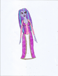 Size: 1700x2200 | Tagged: safe, artist:justinandrew1984, derpibooru import, starlight glimmer, equestria girls, barbie, barbie rapunzel, clothes, crossover, dress, kelly sheridan, mattel, princess, rapunzel, voice actor joke