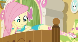 Size: 635x342 | Tagged: safe, derpibooru import, screencap, angel bunny, fluttershy, better together, do it for the ponygram!, equestria girls, cropped