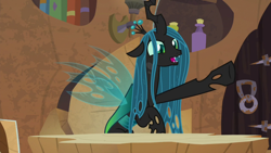 Size: 1920x1080 | Tagged: safe, derpibooru import, screencap, queen chrysalis, changeling, changeling queen, the ending of the end, female, solo