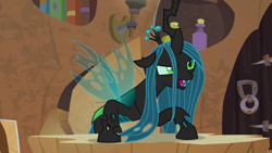 Size: 1920x1080 | Tagged: safe, derpibooru import, screencap, queen chrysalis, changeling, changeling queen, the ending of the end, female, solo