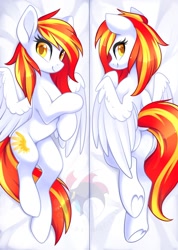 Size: 1280x1800 | Tagged: safe, artist:scarlet-spectrum, derpibooru import, oc, oc only, oc:diamond sun, pegasus, pony, body pillow, butt, commission, cute, female, looking at you, mare, ocbetes, pegasus oc, plot, smiling at you, solo, spread wings, wings