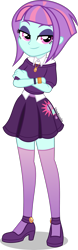 Size: 1403x4500 | Tagged: safe, artist:limedazzle, derpibooru import, sunny flare, equestria girls, absurd resolution, casual, clothes, crossed arms, female, high heels, lidded eyes, looking at you, new version, shoes, simple background, smiling, solo, transparent background, zettai ryouiki