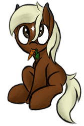Size: 684x1022 | Tagged: safe, artist:ahorseofcourse, verity, earth pony, pony, art pack:marenheit 451 post-pack, carrot, eating, female, food, looking up, simple background, solo, white background