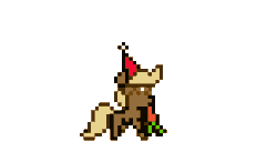 Size: 292x160 | Tagged: artist needed, safe, verity, earth pony, pony, animated, carrot, dancing, female, food, gif, hat, party hat, pixel art, simple background, solo, sprite, transparent background