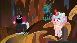 Size: 1920x1080 | Tagged: safe, derpibooru import, screencap, cozy glow, lord tirek, queen chrysalis, alicorn, changeling, changeling queen, the ending of the end, alicornified, cozycorn, race swap