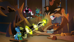 Size: 1920x1080 | Tagged: safe, derpibooru import, screencap, cozy glow, grogar, lord tirek, queen chrysalis, changeling, changeling queen, pegasus, pony, the ending of the end