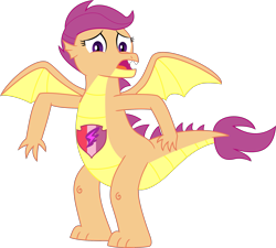 Size: 2213x1989 | Tagged: safe, artist:dupontsimon, derpibooru import, scootaloo, dragon, fanfic:magic show of friendship, equestria girls, dragonified, fanfic art, scootadragon, species swap, transformation, vector