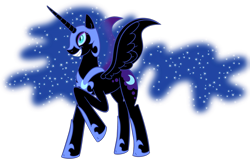 Size: 2800x1780 | Tagged: safe, artist:albinon, derpibooru import, nightmare moon, commission, commissioner:reversalmushroom, female, simple background, solo, transparent background