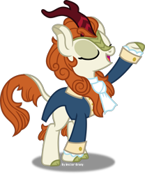 Size: 3927x4725 | Tagged: safe, artist:vector-brony, derpibooru import, autumn blaze, kirin, sounds of silence, a kirin tale, absurd resolution, broadway, clothes, eyes closed, female, hamilton, musical, open mouth, raised hoof, reference, simple background, singing, solo, transparent background, vector