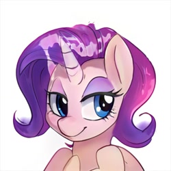 Size: 1024x1024 | Tagged: safe, artist:thisponydoesnotexist, derpibooru import, unicorn, artificial intelligence, neural network, not rarity, smiling, smug