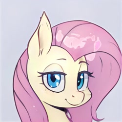 Size: 1024x1024 | Tagged: safe, artist:thisponydoesnotexist, derpibooru import, accidentally a canon character, artificial intelligence, looking at you, neural network, not fluttershy, smiling, smug