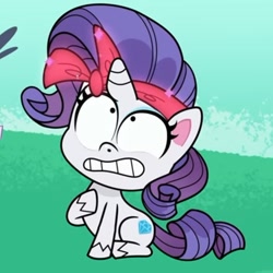 Size: 596x595 | Tagged: safe, derpibooru import, screencap, rarity, pony, unicorn, bad thing no. 3, my little pony: pony life, spoiler:pony life s01e05, bandana, cropped, female, mare