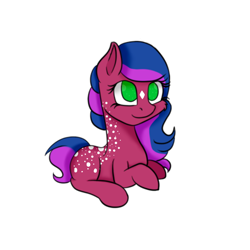 Size: 960x960 | Tagged: safe, artist:blurryface213, derpibooru import, oc, oc only, oc:lolly, earth pony, collaboration, earth pony oc, lying down, simple background, solo, stain, white background