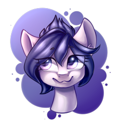 Size: 1782x1819 | Tagged: safe, artist:helemaranth, derpibooru import, oc, oc only, earth pony, pony, :3, bust, earth pony oc, eye clipping through hair, female, mare, portrait, simple background, smiling, solo, transparent background