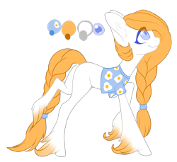 Size: 2629x2407 | Tagged: safe, artist:helemaranth, derpibooru import, oc, oc only, oc:mia, earth pony, pony, braid, braided tail, earth pony oc, hoof fluff, looking up, reference sheet, simple background, smiling, solo, transparent background