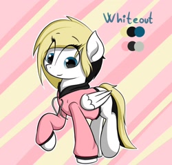 Size: 3136x3000 | Tagged: safe, artist:thedarksideofvipy, artist:vipy, oc, oc only, oc:whiteout, pegasus, pony, clothes, hoodie, reference sheet