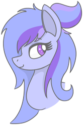 Size: 680x1028 | Tagged: safe, artist:chespi, derpibooru import, oc, oc only, oc:tranquil waters, pony, bust, female, looking back, mare, raised eyebrow, simple background, smiling, transparent background