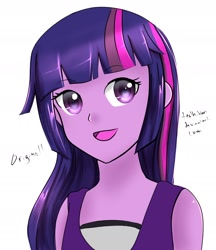 Size: 1848x2143 | Tagged: safe, artist:tealhikari, derpibooru import, twilight sparkle, equestria girls, bust, female, request, simple background, solo, white background