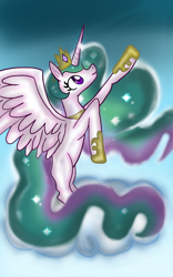 Size: 876x1400 | Tagged: safe, artist:crystaltheechidna, derpibooru import, princess celestia, alicorn, pony, female, solo, solo female