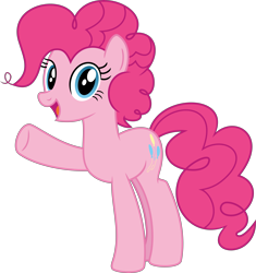 Size: 9901x10555 | Tagged: safe, artist:firesidearmy46231, derpibooru import, pinkie pie, earth pony, pony, absurd resolution, alternate hairstyle, cute, diapinkes, female, g4.5 to g4, looking at you, mare, open mouth, simple background, solo, transparent background, vector, waving, waving at you