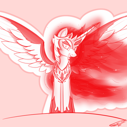 Size: 4000x4000 | Tagged: safe, artist:ser-p, derpibooru import, daybreaker, pony, absurd resolution, monochrome, sketch, solo