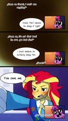 Size: 720x1280 | Tagged: safe, artist:little-tweenframes, derpibooru import, sci-twi, sunset shimmer, twilight sparkle, comic:the wonder scouts, series:sciset diary, equestria girls, comic, deleted from derpibooru, female, lesbian, scitwishimmer, shipping, starry eyes, sunsetsparkle, the wonder scouts, wingding eyes