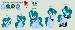 Size: 3883x1545 | Tagged: safe, artist:lominicinfinity, derpibooru import, oc, oc:infinity mi rosalinda, alicorn, pony, unicorn, baby, baby pony, crown, female, filly, jewelry, mare, reference sheet, regalia, simple background