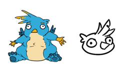 Size: 519x301 | Tagged: safe, artist:jargon scott, gallus, griffon, fat, male, simple background, solo, white background