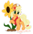 Size: 1280x1338 | Tagged: safe, artist:angelcubes, derpibooru import, applejack, earth pony, pony, accessory, cowboy hat, cute, dirt, flower, hat, jackabetes, looking up, neckerchief, plant, simple background, stetson, sunflower, transparent background, watermark