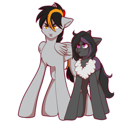 Size: 2000x2000 | Tagged: artist needed, safe, derpibooru import, oc, oc:mimicry, oc:primaryforce, changeling, original species, pony, purple changeling