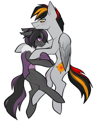 Size: 1780x2343 | Tagged: safe, artist:earthpone, derpibooru import, oc, oc:mimicry, oc:primaryforce, changeling, original species, pegasus, egg, purple changeling