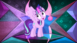 Size: 3840x2160 | Tagged: safe, artist:laszlvfx, artist:slb94, derpibooru import, edit, starlight glimmer, alicorn, pony, alicornified, female, magic, race swap, solo, starlicorn, wallpaper, wallpaper edit, xk-class end-of-the-world scenario