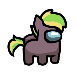 Size: 550x550 | Tagged: safe, artist:ebunix, derpibooru import, oc, oc:lightflare, pony, among us, crossover, simple background, simple shading, solo, transparent background