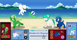 Size: 1142x598 | Tagged: safe, derpibooru import, oc, oc:hellfire, earth pony, ghost, ghost pony, pegasus, pony, undead, unicorn, pony creator, axe, ball, battle axe, beach, beach ball, card, card game, cloak, clothes, colt, day, fantasy, female, foal, funny, game, heart, island, kisekae, magic, male, mare, ocean, shield, spear, the end, water, weapon, wizard, young