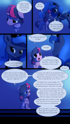 Size: 720x1280 | Tagged: safe, artist:little-tweenframes, derpibooru import, princess luna, sci-twi, twilight sparkle, alicorn, pony, comic:an ace of hearts, series:sciset diary, asexual, asexuality, comic, crying, deleted from derpibooru, dialogue, female, floppy ears, guilt, implied lesbian, implied scitwishimmer, implied shipping, implied sunsetsparkle, mare, mouthpiece, ponified, sad, shipping, speech bubble, twiluna