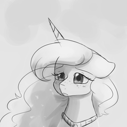 Size: 1300x1300 | Tagged: safe, artist:little-tweenframes, derpibooru import, princess luna, alicorn, pony, deleted from derpibooru, female, mare, sad, simple background, sketch