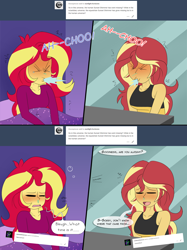 Size: 1500x2005 | Tagged: safe, artist:jase1505, artist:little-tweenframes, derpibooru import, sunset shimmer, human, collaboration, comic:confessions, series:sciset diary, series:sunlight horizons, equestria girls, ask, comic, counterparts, deleted from derpibooru, offscreen character, sneezing, tumblr