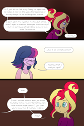 Size: 1000x1500 | Tagged: safe, artist:little-tweenframes, derpibooru import, sci-twi, sunset shimmer, twilight sparkle, comic:ignition, series:sciset diary, equestria girls, comic, deleted from derpibooru, female, lesbian, scitwishimmer, shipping, sunsetsparkle