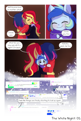 Size: 1000x1500 | Tagged: safe, artist:little-tweenframes, derpibooru import, sci-twi, sunset shimmer, twilight sparkle, oc, oc:sparkling sapphire, comic:the white night, series:sciset diary, equestria girls, baby, comic, deleted from derpibooru, family, female, lesbian, magical lesbian spawn, offspring, parent:sci-twi, parent:sunset shimmer, parents:scitwishimmer, scitwishimmer, shipping, sunsetsparkle