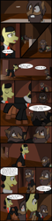 Size: 1280x5401 | Tagged: safe, artist:mr100dragon100, derpibooru import, comic:new beginnings and new friends, adam (frankenstein monster), comic, dark forest au's dr. jekyll and mr. hyde, hungry, scared, sitting, stomach growl